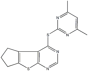 4-[(4,6-dimethyl-2-pyrimidinyl)sulfanyl]-6,7-dihydro-5H-cyclopenta[4,5]thieno[2,3-d]pyrimidine Structure