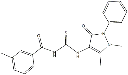 N-(1,5-dimethyl-3-oxo-2-phenyl-2,3-dihydro-1H-pyrazol-4-yl)-N'-(3-methylbenzoyl)thiourea,354130-27-1,结构式