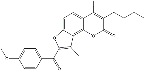 3-butyl-8-(4-methoxybenzoyl)-4,9-dimethyl-2H-furo[2,3-h]chromen-2-one Structure