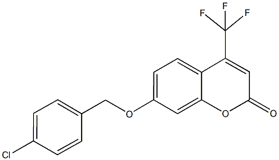 7-[(4-chlorobenzyl)oxy]-4-(trifluoromethyl)-2H-chromen-2-one Struktur