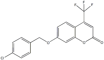 7-[(4-chlorobenzyl)oxy]-4-(trifluoromethyl)-2H-chromen-2-one 结构式