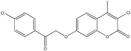 3-chloro-7-[2-(4-chlorophenyl)-2-oxoethoxy]-4-methyl-2H-chromen-2-one Structure