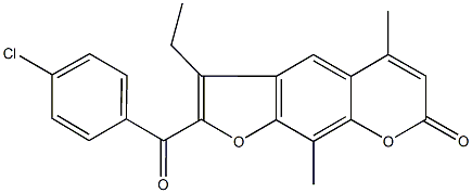 2-(4-chlorobenzoyl)-3-ethyl-5,9-dimethyl-7H-furo[3,2-g]chromen-7-one,354130-73-7,结构式