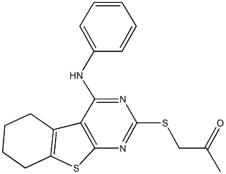 1-[(4-anilino-5,6,7,8-tetrahydro[1]benzothieno[2,3-d]pyrimidin-2-yl)sulfanyl]acetone,354130-98-6,结构式