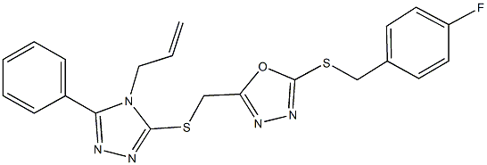 2-{[(4-allyl-5-phenyl-4H-1,2,4-triazol-3-yl)sulfanyl]methyl}-5-[(4-fluorobenzyl)sulfanyl]-1,3,4-oxadiazole Structure