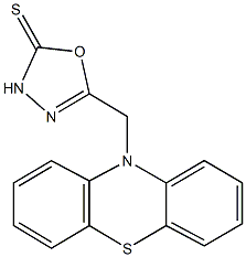 5-(10H-phenothiazin-10-ylmethyl)-1,3,4-oxadiazole-2(3H)-thione 结构式