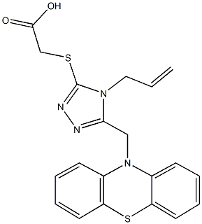 {[4-allyl-5-(10H-phenothiazin-10-ylmethyl)-4H-1,2,4-triazol-3-yl]sulfanyl}acetic acid Structure
