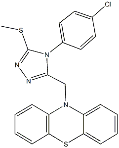 10-{[4-(4-chlorophenyl)-5-(methylsulfanyl)-4H-1,2,4-triazol-3-yl]methyl}-10H-phenothiazine,354131-26-3,结构式