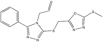 2-{[(4-allyl-5-phenyl-4H-1,2,4-triazol-3-yl)sulfanyl]methyl}-5-(methylsulfanyl)-1,3,4-oxadiazole Structure