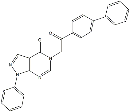 5-(2-[1,1'-biphenyl]-4-yl-2-oxoethyl)-1-phenyl-1,5-dihydro-4H-pyrazolo[3,4-d]pyrimidin-4-one Structure