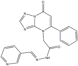 2-(7-oxo-5-phenyl[1,2,4]triazolo[1,5-a]pyrimidin-4(7H)-yl)-N'-(3-pyridinylmethylene)acetohydrazide Struktur