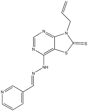 nicotinaldehyde (3-allyl-2-thioxo-2,3-dihydro[1,3]thiazolo[4,5-d]pyrimidin-7-yl)hydrazone 化学構造式