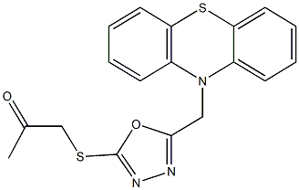 1-{[5-(10H-phenothiazin-10-ylmethyl)-1,3,4-oxadiazol-2-yl]sulfanyl}acetone Structure