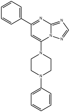 5-phenyl-7-(4-phenyl-1-piperazinyl)[1,2,4]triazolo[1,5-a]pyrimidine 化学構造式