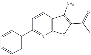 1-(3-amino-4-methyl-6-phenylfuro[2,3-b]pyridin-2-yl)ethanone,354131-64-9,结构式