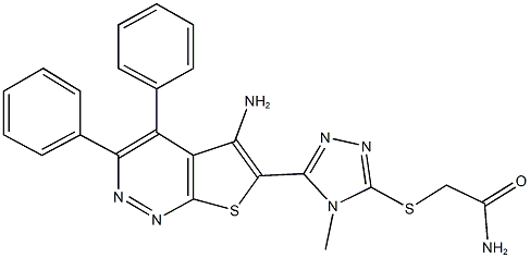 2-{[5-(5-amino-3,4-diphenylthieno[2,3-c]pyridazin-6-yl)-4-methyl-4H-1,2,4-triazol-3-yl]sulfanyl}acetamide,354131-77-4,结构式