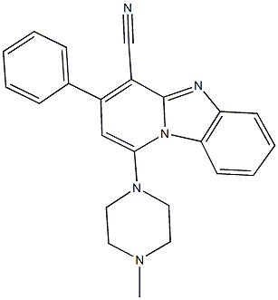 1-(4-methyl-1-piperazinyl)-3-phenylpyrido[1,2-a]benzimidazole-4-carbonitrile Struktur
