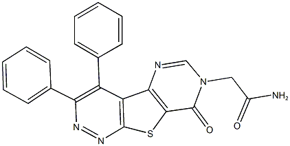 2-(8-oxo-3,4-diphenylpyrimido[4',5':4,5]thieno[2,3-c]pyridazin-7(8H)-yl)acetamide 结构式
