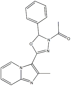 3-(4-acetyl-5-phenyl-4,5-dihydro-1,3,4-oxadiazol-2-yl)-2-methylimidazo[1,2-a]pyridine,354132-30-2,结构式