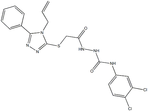 2-{[(4-allyl-5-phenyl-4H-1,2,4-triazol-3-yl)sulfanyl]acetyl}-N-(3,4-dichlorophenyl)hydrazinecarboxamide,354132-36-8,结构式