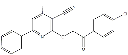 2-[2-(4-chlorophenyl)-2-oxoethoxy]-4-methyl-6-phenylnicotinonitrile 结构式