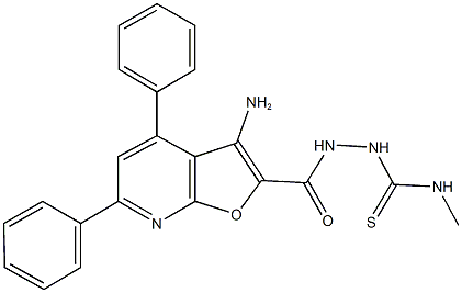 2-[(3-amino-4,6-diphenylfuro[2,3-b]pyridin-2-yl)carbonyl]-N-methylhydrazinecarbothioamide Structure