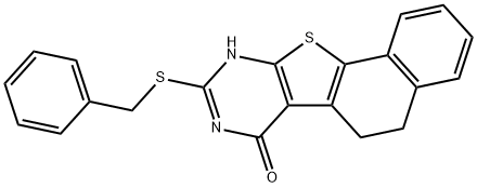 9-(benzylsulfanyl)-5,8-dihydronaphtho[2',1':4,5]thieno[2,3-d]pyrimidin-7(6H)-one,354132-76-6,结构式