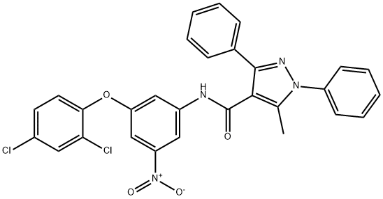 N-{3-(2,4-dichlorophenoxy)-5-nitrophenyl}-5-methyl-1,3-diphenyl-1H-pyrazole-4-carboxamide Structure