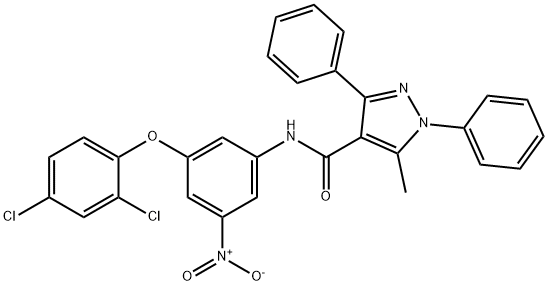 354136-06-4 N-{3-(2,4-dichlorophenoxy)-5-nitrophenyl}-5-methyl-1,3-diphenyl-1H-pyrazole-4-carboxamide