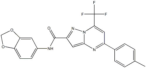 N-(1,3-benzodioxol-5-yl)-5-(4-methylphenyl)-7-(trifluoromethyl)pyrazolo[1,5-a]pyrimidine-2-carboxamide Struktur