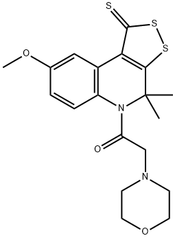 8-methoxy-4,4-dimethyl-5-(4-morpholinylacetyl)-4,5-dihydro-1H-[1,2]dithiolo[3,4-c]quinoline-1-thione Structure