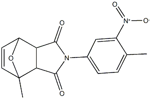 4-{3-nitro-4-methylphenyl}-1-methyl-10-oxa-4-azatricyclo[5.2.1.0~2,6~]dec-8-ene-3,5-dione Struktur