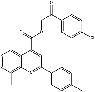 2-(4-chlorophenyl)-2-oxoethyl 8-methyl-2-(4-methylphenyl)-4-quinolinecarboxylate,354533-15-6,结构式