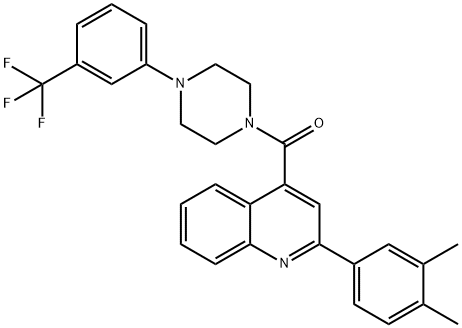 2-(3,4-dimethylphenyl)-4-({4-[3-(trifluoromethyl)phenyl]-1-piperazinyl}carbonyl)quinoline 结构式