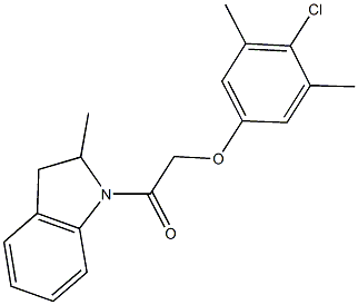 1-[(4-chloro-3,5-dimethylphenoxy)acetyl]-2-methylindoline,354536-87-1,结构式