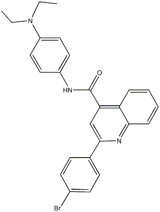 2-(4-bromophenyl)-N-[4-(diethylamino)phenyl]-4-quinolinecarboxamide 结构式