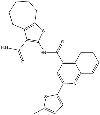 354536-93-9 N-[3-(aminocarbonyl)-5,6,7,8-tetrahydro-4H-cyclohepta[b]thien-2-yl]-2-(5-methyl-2-thienyl)-4-quinolinecarboxamide