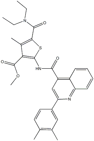 methyl 5-[(diethylamino)carbonyl]-2-({[2-(3,4-dimethylphenyl)-4-quinolinyl]carbonyl}amino)-4-methyl-3-thiophenecarboxylate|