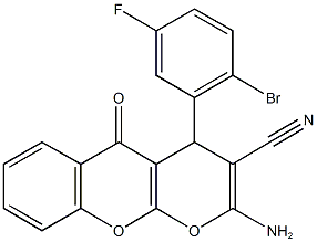 2-amino-4-(2-bromo-5-fluorophenyl)-5-oxo-4H,5H-pyrano[2,3-b]chromene-3-carbonitrile|