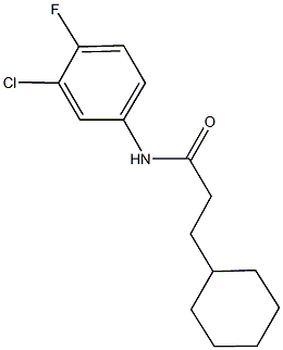 N-(3-chloro-4-fluorophenyl)-3-cyclohexylpropanamide,354537-22-7,结构式