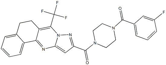 10-{[4-(3-fluorobenzoyl)-1-piperazinyl]carbonyl}-7-(trifluoromethyl)-5,6-dihydrobenzo[h]pyrazolo[5,1-b]quinazoline Structure