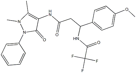 N-(1,5-dimethyl-3-oxo-2-phenyl-2,3-dihydro-1H-pyrazol-4-yl)-3-(4-methoxyphenyl)-3-[(trifluoroacetyl)amino]propanamide,354538-39-9,结构式