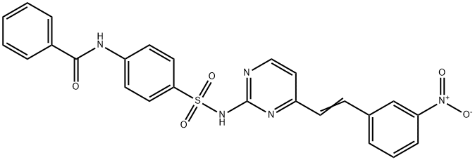 N-[4-({[4-(2-{3-nitrophenyl}vinyl)-2-pyrimidinyl]amino}sulfonyl)phenyl]benzamide Structure