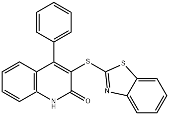 3-(1,3-benzothiazol-2-ylsulfanyl)-4-phenyl-2-quinolinol Structure