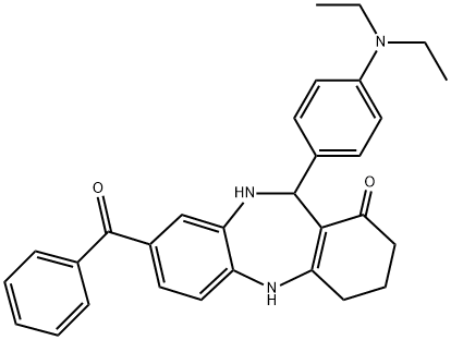 8-benzoyl-11-[4-(diethylamino)phenyl]-2,3,4,5,10,11-hexahydro-1H-dibenzo[b,e][1,4]diazepin-1-one Structure