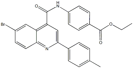 ethyl 4-({[6-bromo-2-(4-methylphenyl)-4-quinolinyl]carbonyl}amino)benzoate Structure