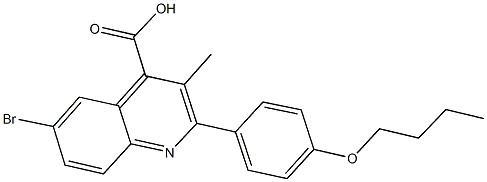 6-bromo-2-(4-butoxyphenyl)-3-methyl-4-quinolinecarboxylic acid Structure