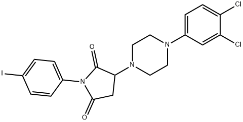 3-[4-(3,4-dichlorophenyl)-1-piperazinyl]-1-(4-iodophenyl)-2,5-pyrrolidinedione Struktur