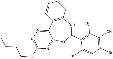 2,4,6-tribromo-3-[3-(butylsulfanyl)-6,7-dihydro[1,2,4]triazino[5,6-d][3,1]benzoxazepin-6-yl]phenol|