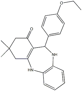 11-(4-ethoxyphenyl)-3,3-dimethyl-2,3,4,5,10,11-hexahydro-1H-dibenzo[b,e][1,4]diazepin-1-one Structure
